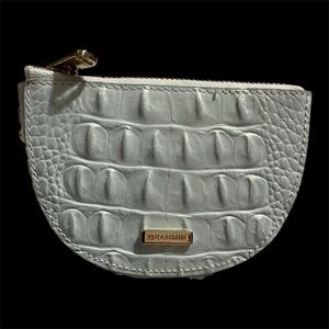 Brahmin Gray Crocodile Embossed Leather Coin Pouch